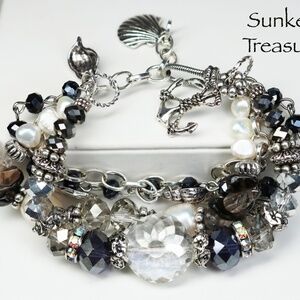 Sunken Treasure Handcrafted Pearl Silver Bracelet